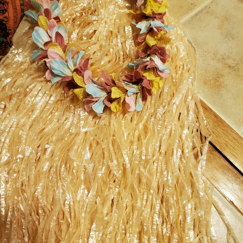 Hawaiian Skirt and Lei